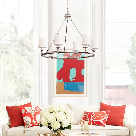 Devon, 6Light Chandelier, Polished Nickel Williams Sonoma
