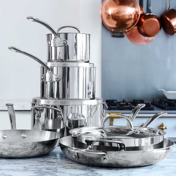 Williams Sonoma Open Kitchen StainlessSteel 10Piece Cookware Set Williams Sonoma