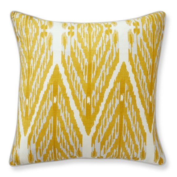 Sophia Ikat Printed Silk Pillow Cover, Sunshine Williams Sonoma