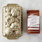 Nordic Ware Fall Loaf Pan & Williams Sonoma Pumpkin Chocolate Chunk Quick Bread Mix Set
