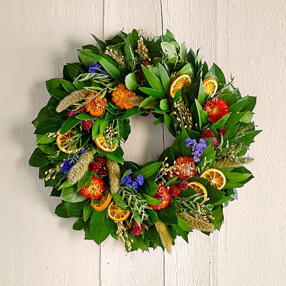 Citrus Floral Wreath, 18”