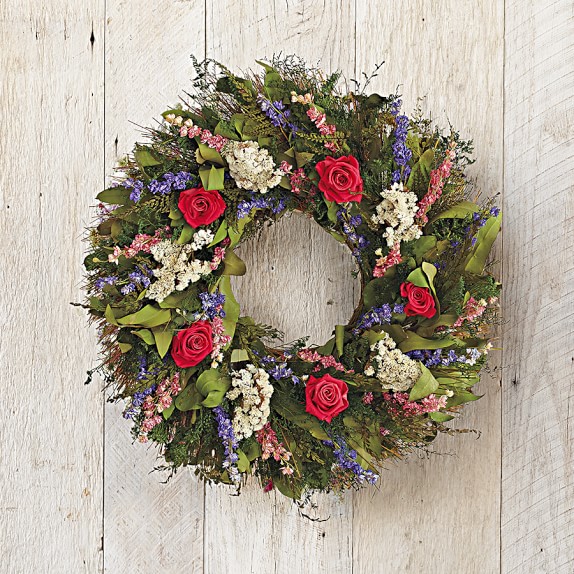 Garden Rose Wreath Williams Sonoma