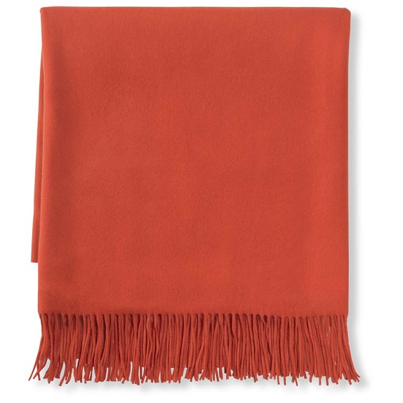 Solid Cashmere Throw, Orange Williams Sonoma