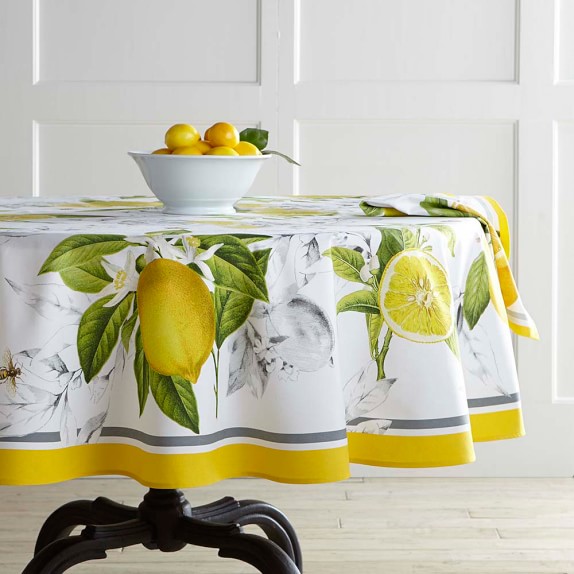 Meyer Lemon Round Tablecloth Williams Sonoma