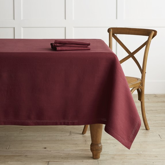 Linen Double Hemstitch Tablecloth Williams Sonoma