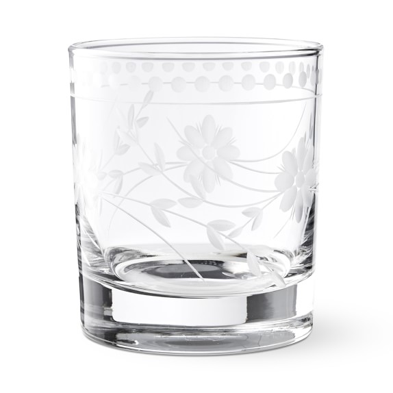 Vintage Etched Double OldFashioned Glasses, Set of 4 Williams Sonoma