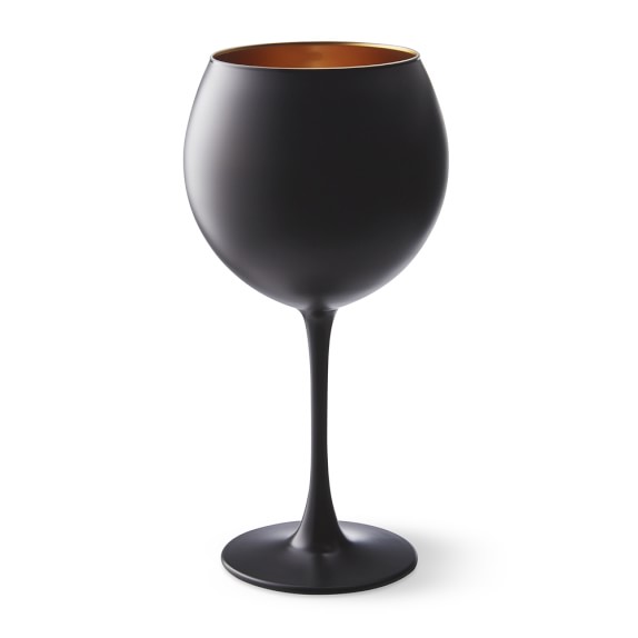 Black Matte & Copper Wine Glasses, Set of 4 Williams Sonoma