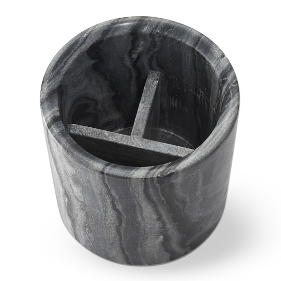 Grey Marble Partitioned Utensil Holder Williams Sonoma