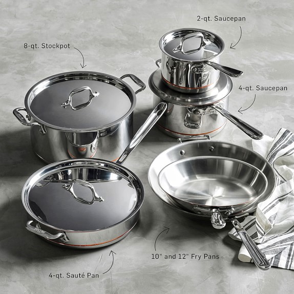 AllClad Copper Core 10Piece Cookware Set Williams Sonoma