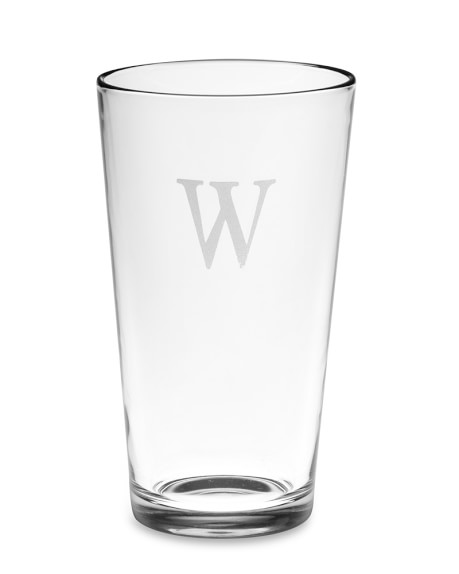 Monogrammed Pint Glasses, Single-Initial, Set of 4