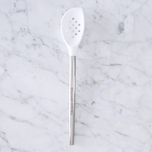 Williams Sonoma StainlessSteel Silicone Slotted Corner Spoon