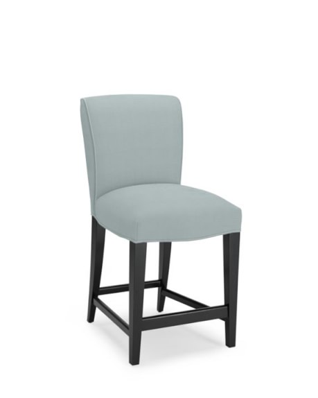 Fitzgerald Counter Stool Ebony, Brushed Canvas, Solid, Mist