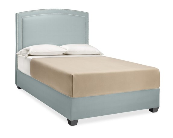 Leigh Bed, Queen, Brushed Canvas, Solid, Mist