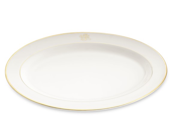 Pickard Signature Monogram Oval Platter, Gold