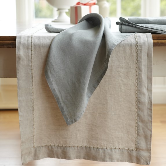 Italian Washed Linen Table Runner Williams Sonoma