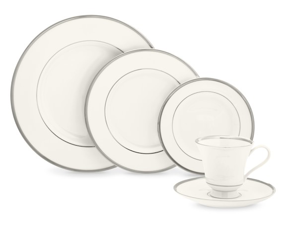 Pickard Signature Plain Margaret 5-Piece Place Set, Platinum
