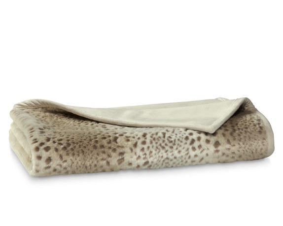 Faux Fur Throw, Snow Leopard
