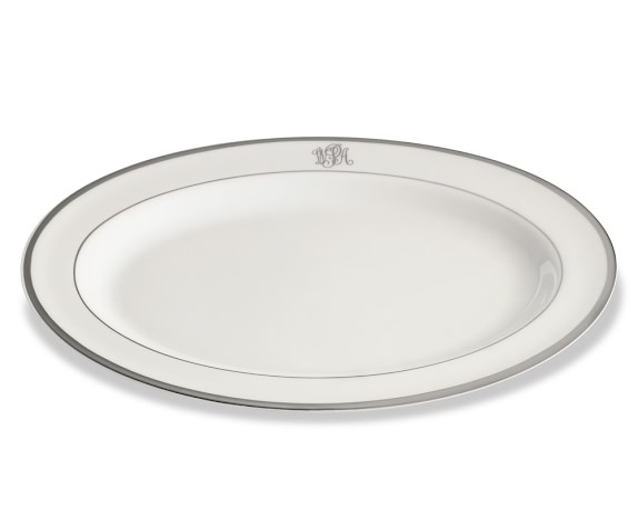 Pickard Signature Monogram Oval Platter, Platinum