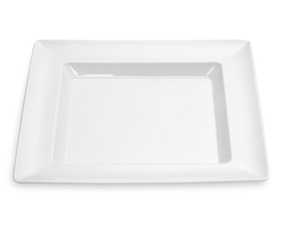 Apilco Zen Square Porcelain Rimmed Soup Plates, Set of 2