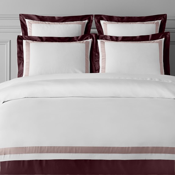 Two-Tone Border Duvet, Full/Queen, Mauve