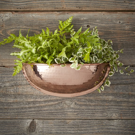 Copper Half Round Wall Planter Williams Sonoma