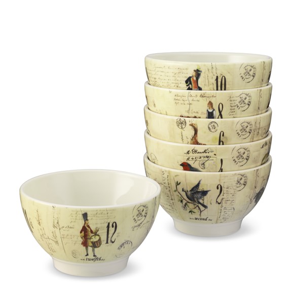 12 Days of Christmas Cereal Bowls, Set of 6 Williams Sonoma