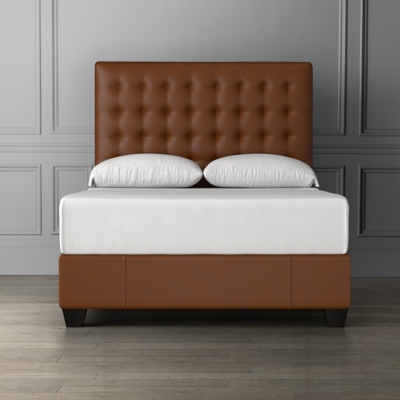 Fairfax Tall Leather Bed & Headboard Williams Sonoma