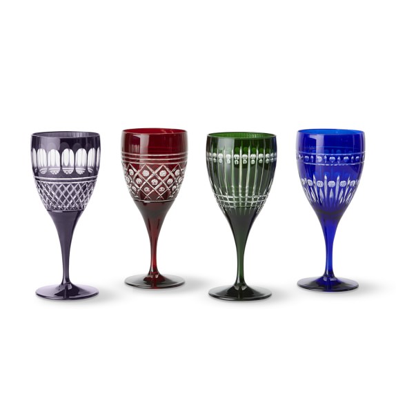 Regency Jewel Cut Wine Glasses, Set of 4 Williams Sonoma
