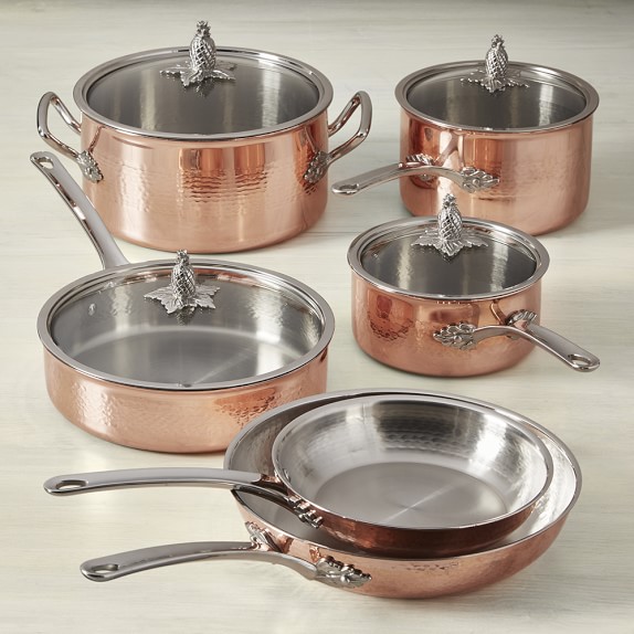 Ruffoni Omegna Cupra Hammered Copper 10Piece Cookware set Williams