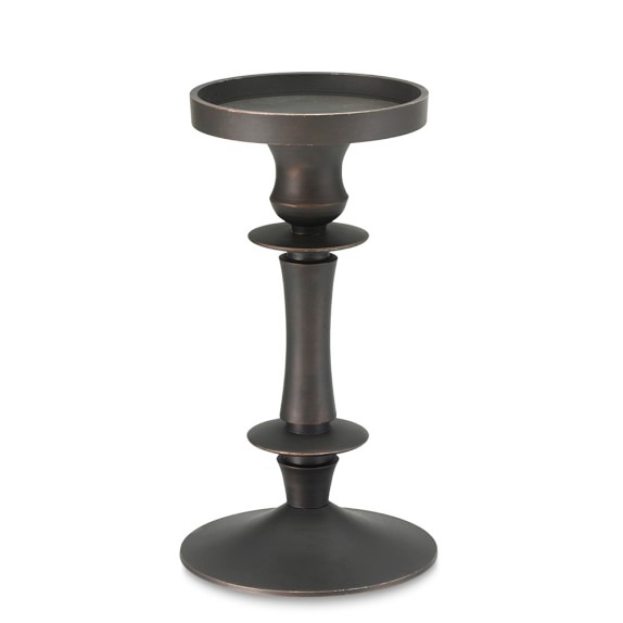 Bronze Pillar Candle Holder Williams Sonoma