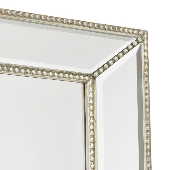 Channing Silver Beaded Floor Mirror Williams Sonoma