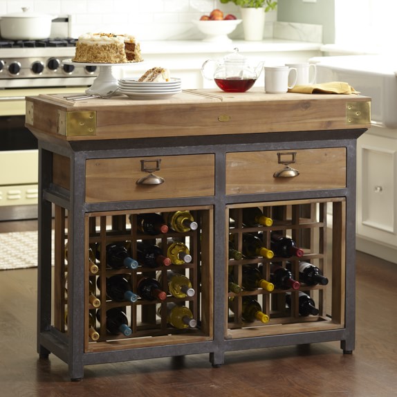 French Chef's Kitchen Island with Drawers Williams Sonoma
