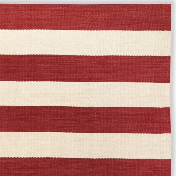 Patio Stripe Indoor/Outdoor Rug, Dress Blue Williams Sonoma