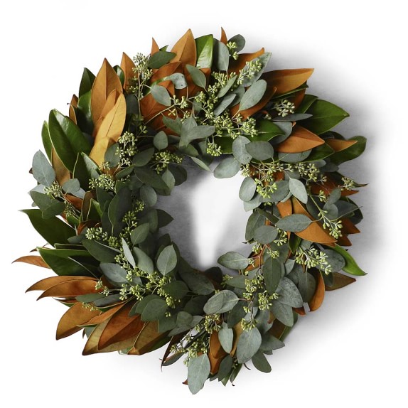 Magnolia & Seeded Eucalyptus Wreath Williams Sonoma
