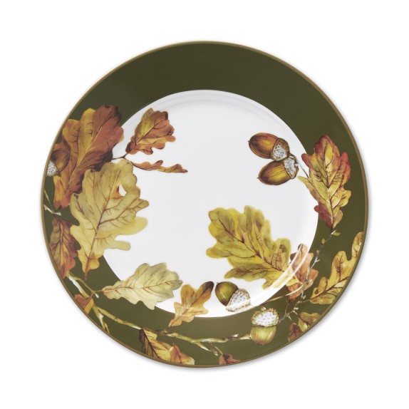 Botanical Acorn Rim Salad Plates Williams Sonoma
