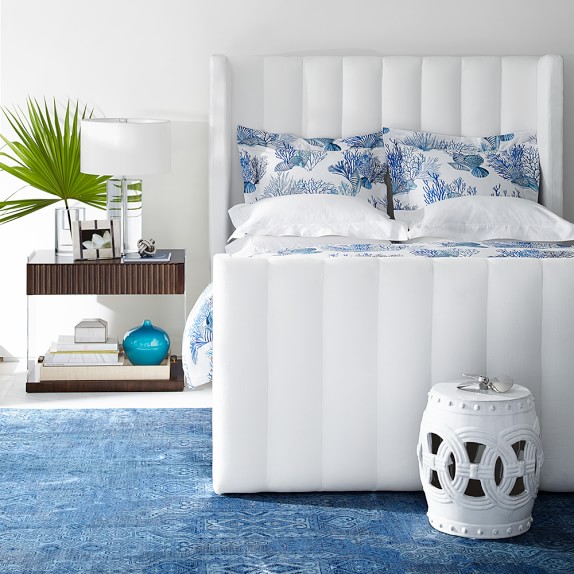 Coral Reef Printed Organic Bedding, Blue Williams Sonoma