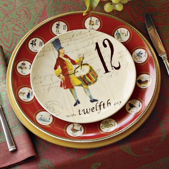 12 days of christmas salad dessert plates set of 12 christmas dinnerware plates
