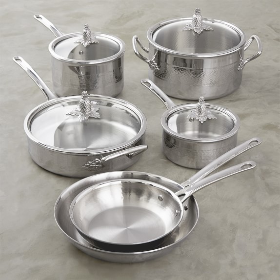 Ruffoni Omegna Hammered StainlessSteel 10Piece Cookware Set