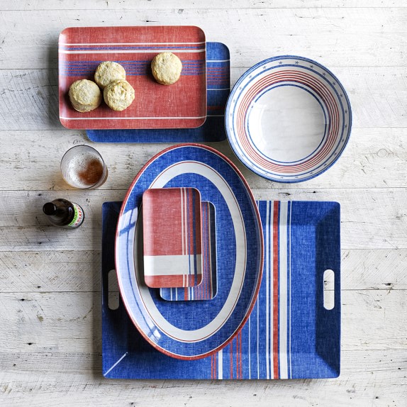 Americana Melamine Tray with Handles Williams Sonoma