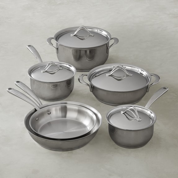 Lagostina Opera StainlessSteel 10Piece Cookware Set Williams Sonoma