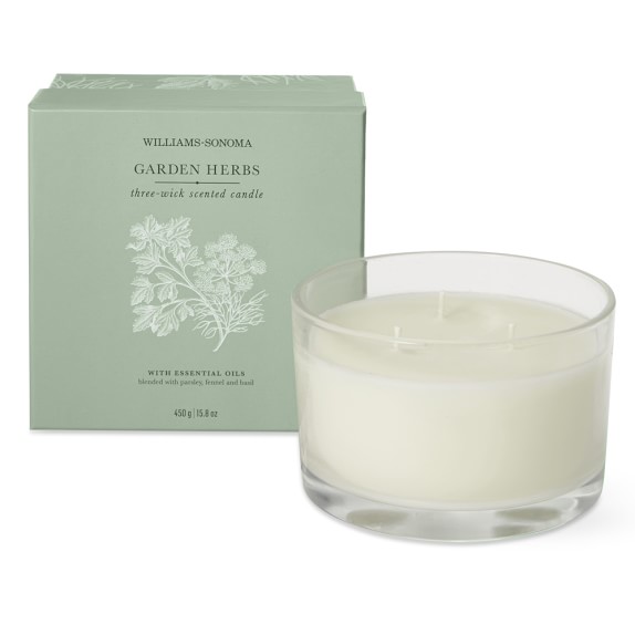 Williams Sonoma Garden Herbs TripleWick Candle Williams Sonoma
