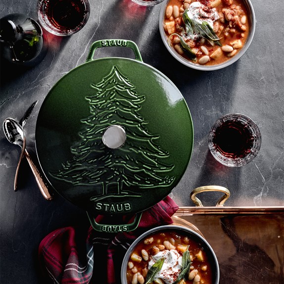 Staub CastIron Essential French Oven, Pine Tree Design Williams Sonoma