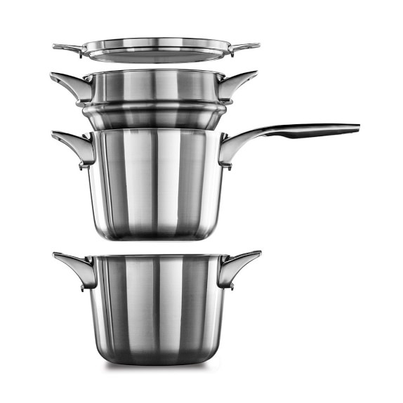 Calphalon Premier SpaceSaving StainlessSteel Sauce Pot with Double