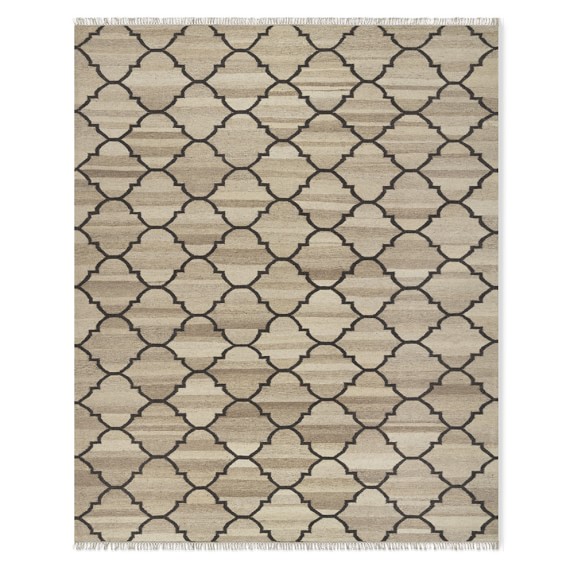 Handwoven Gate Dhurrie Rug, Ivory Williams Sonoma