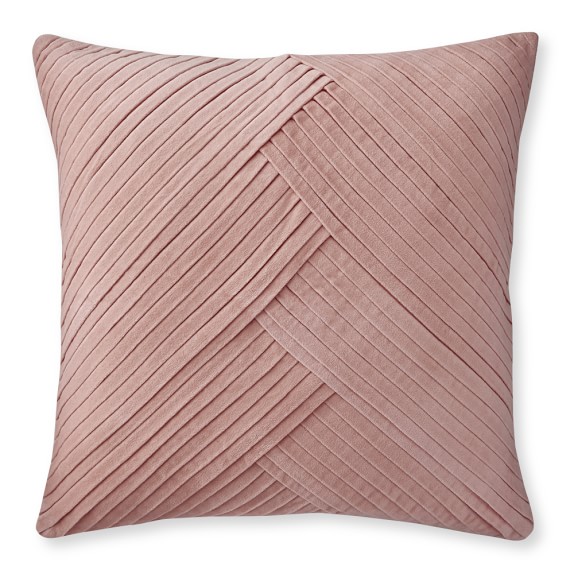Pleated Velvet Pillow Cover, Blush Williams Sonoma