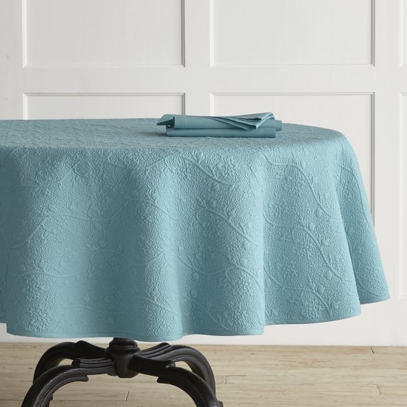 Vine Floral Boutis Round Tablecloth Williams Sonoma