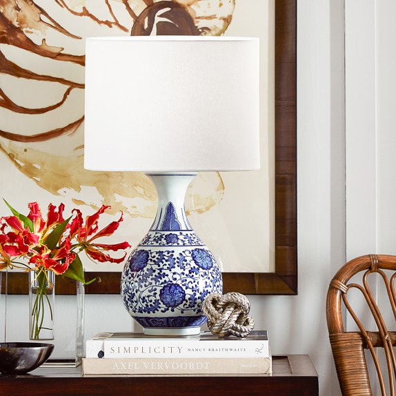 Flared Ginger Jar Table Lamp, Blue and White Williams Sonoma