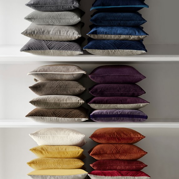 Pleated Velvet Pillow Cover, Cub Williams Sonoma