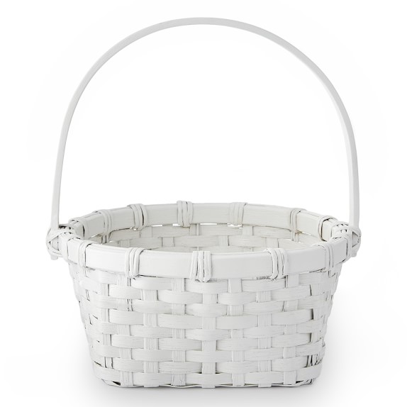 White Rattan Easter Basket with Liner Williams Sonoma