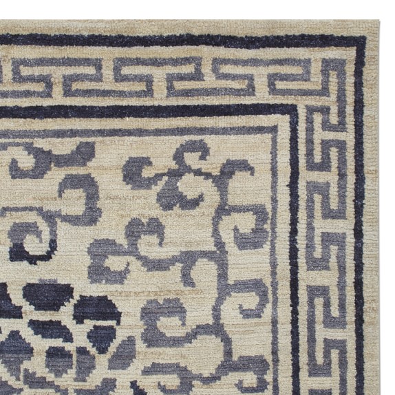 Ginger Jar Hand Knotted Rug, Ivory/Blue Williams Sonoma